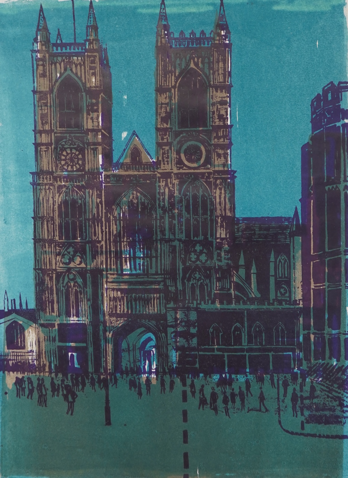 Robert Tavener RE, 1920-2004, 'Westminster Abbey (West Front)'
